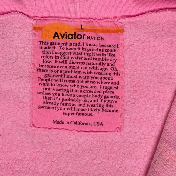Aviation Nation Neon Pink 5-stripe Zip Up Hoodie - Picture 8 of 10